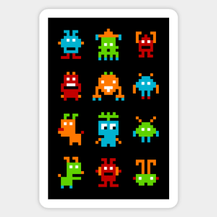 Funny Pixel Monster Creatures Magnet